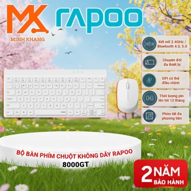 Bộ Bàn Phím và Chuột Không Dây Rapoo 8.000GT/9.010M - Kết Nối 2.4GHz Bluetooth, Gõ Êm, Giá 429.000đ 5