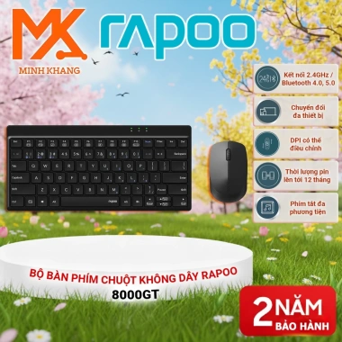 Bộ Bàn Phím và Chuột Không Dây Rapoo 8.000GT/9.010M - Kết Nối 2.4GHz Bluetooth, Gõ Êm, Giá 429.000đ 6