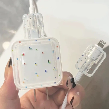 Bộ Bảo Vệ Mèo Dễ Thương TPU 18W 20W cho iPhone 11 12 13 14 Pro Max Vỏ Cáp Sạc