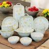 Bộ bát 19 món hoa mai vàng xinh xắn - Bộ bát chén đĩa mẫu mới, giá ưu đãi 495k