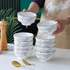 Bộ bát ăn cơm kim cương hoa cúc gốm sứ, chén dĩa trắng – giá chỉ 150.000₫ 5