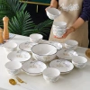 Bộ bát ăn cơm kim cương hoa cúc gốm sứ, chén dĩa trắng – giá chỉ 150.000₫ 7