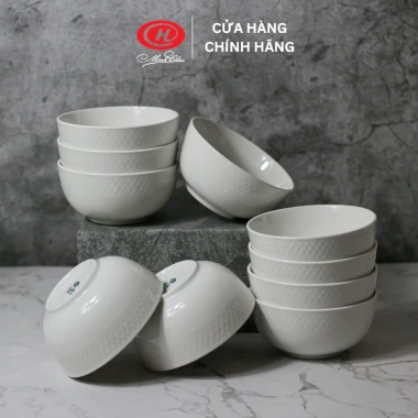 Bộ bát cơm viền sần sứ Minh Châu CV06B Thiết kế sang trọng, giá ưu đãi 118.300 VND