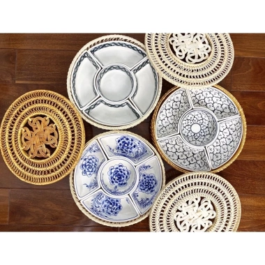 Bộ bát cúng Bát Tràng gồm khay mứt & khay bánh kẹo - Giá ưu đãi 299.000đ