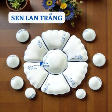 Bộ bát cúng gia tiên gốm sứ Bát Tràng 45-55cm - Hoa mặt trời, thờ cúng, giảm giá 299.000₫