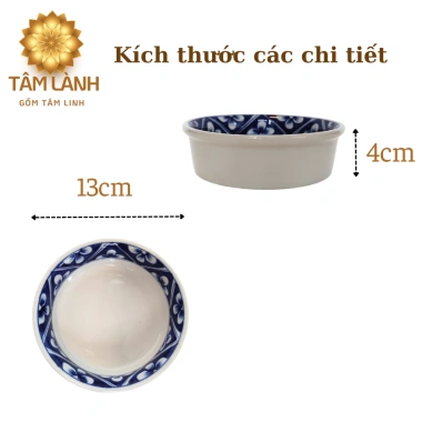 Bộ bát cúng gia tiên gốm sứ Bát Tràng cánh cong Đĩa thờ cúng, thắp hương 460k 7