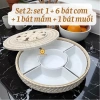 Bộ bát cúng gia tiên gốm sứ Bát Tràng cánh cong Đĩa thờ cúng, thắp hương 460k 9