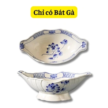 Bộ bát cúng gia tiên gốm sứ Bát Tràng - hoa mặt trời, Sen Cạnh Xanh, bát đĩa thờ cúng, thắp hương, giảm giá 399.000đ