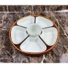 Bộ Bát Đá Hoa Mặt Trời 5 Cạnh Sứ Cao Cấp - Khay Mây Đĩa Cúng Gia Tiên Giá 30.000₫