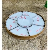 Bộ bát ddiax mặt trời thờ cúng, vẽ hoa hồng đỏ, xếp tròn 45cm sứ Bát Tràng 199k