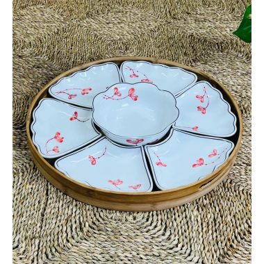 Bộ bát ddiax mặt trời thờ cúng, vẽ hoa hồng đỏ, xếp tròn 45cm sứ Bát Tràng 199k 5 Bộ bát ddiax mặt trời thờ cúng, vẽ hoa hồng đỏ, xếp tròn 45cm sứ Bát Tràng 199k 5