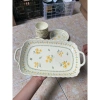 Bộ bát đĩa ăn cơm HOA CÚC VÀNG gốm sứ mai vàng - Vintage, giảm giá 17.000đ 5