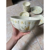 Bộ bát đĩa ăn cơm HOA CÚC VÀNG gốm sứ mai vàng - Vintage, giảm giá 17.000đ 7
