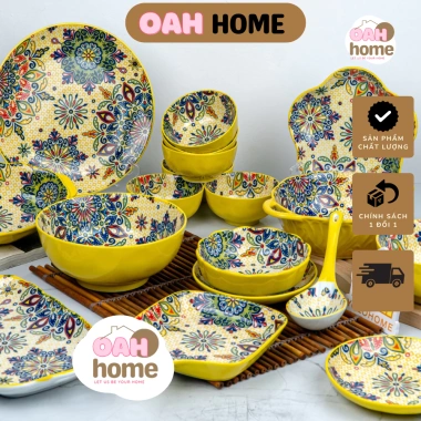 Bộ bát đĩa ánh nắng mặt trời vàng Giá 69.000đ, chất liệu bền, thiết kế tinh tế