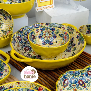 Bộ bát đĩa ánh nắng mặt trời vàng Giá 69.000đ, chất liệu bền, thiết kế tinh tế