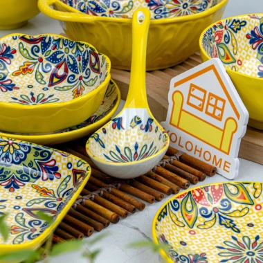 Bộ bát đĩa ánh nắng mặt trời vàng Giá 69.000đ, chất liệu bền, thiết kế tinh tế