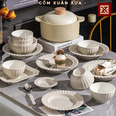 Bộ Bát Đĩa Bắc Âu Xám Ghi Gốm Xuân Xưa - Chén, Bát Đĩa Sứ Cao Cấp, Giảm Giá 269k