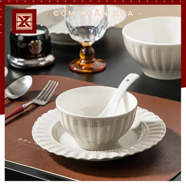 Bộ Bát Đĩa Bắc Âu Xám Ghi Gốm Xuân Xưa - Chén, Bát Đĩa Sứ Cao Cấp, Giảm Giá 269k