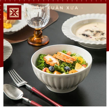 Bộ Bát Đĩa Bắc Âu Xám Ghi Gốm Xuân Xưa - Chén, Bát Đĩa Sứ Cao Cấp, Giảm Giá 269k