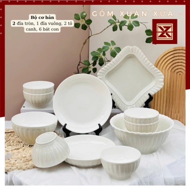 Bộ Bát Đĩa Bắc Âu Xám Ghi Gốm Xuân Xưa - Chén, Bát Đĩa Sứ Cao Cấp, Giảm Giá 269k