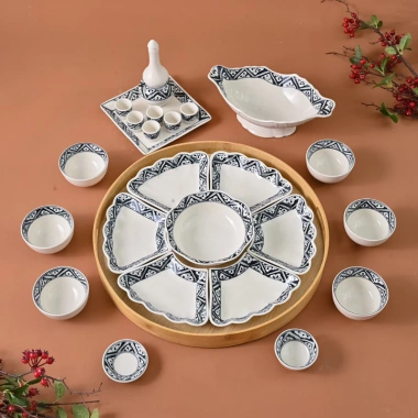 Bộ bát đĩa Bát Tràng hoa mặt trời – Mâm cúng gia tiên 54cm, giảm giá 1.955.000 VND 5