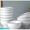 Bộ bát đĩa chén 21 chi tiết hoa văn trắng viền đen, 12 bát ăn cơm sang trọng, giá ưu đãi 69.000₫ 3