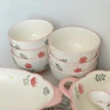Bộ bát đĩa chén sứ hoa lá viền hồng dễ thương cho bếp ấm, cúng lễ, chỉ 329.000₫ 4