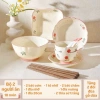 Bộ bát đĩa chén sứ hoa lá viền hồng dễ thương cho bếp ấm, cúng lễ, chỉ 329.000₫ 9
