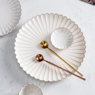 Bộ bát đĩa cúc trắng cao cấp, sứ trắng sang trọng, decor hiện đại, chỉ 38.000₫