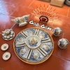 Bộ Bát Đĩa Cúng Gia Tiên Bát Tràng - Hoa Mặt Trời, Men Rạn Đắp Nổi, Hoạ Tiết Sen, Gốm Sứ Cao Cấp, Giá 720.000