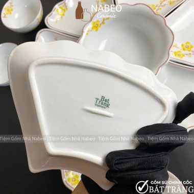 Bộ Bát Đĩa Cúng Gia Tiên Bát Tràng - Hoa Mặt Trời Vẽ Tay, Gốm Sứ Cao Cấp, Giá chỉ 650.000 VNĐ