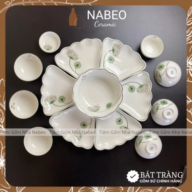Bộ Bát Đĩa Cúng Gia Tiên Bồ Công Anh - Hoa Mặt Trời Thắp Hương - Gốm Sứ Bát Tràng Giá ưu đãi 249.000 VNĐ