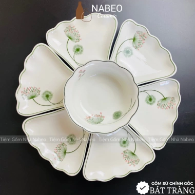 Bộ Bát Đĩa Cúng Gia Tiên Bồ Công Anh - Hoa Mặt Trời Thắp Hương - Gốm Sứ Bát Tràng Giá ưu đãi 249.000 VNĐ 9
