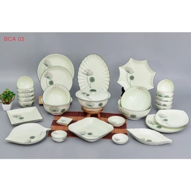 Bộ Bát Đĩa Cúng Gia Tiên Cao Cấp – Hoa Mặt Trời, Hoạ Tiết, Bồ Công Anh, Cánh Tiên, Lá Trầu – Giá 890.000₫