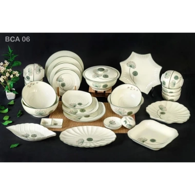 Bộ Bát Đĩa Cúng Gia Tiên Cao Cấp – Hoa Mặt Trời, Hoạ Tiết, Bồ Công Anh, Cánh Tiên, Lá Trầu – Giá 890.000₫