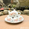 Bộ Bát Đĩa Cúng Gia Tiên Hoa Đào Phai và Mặt Trời Thắp Hương Gốm Sứ Bát Tràng - Giá 249.000 VND 10