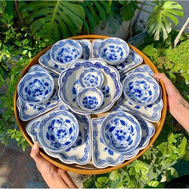 Bộ bát đĩa cúng Gia Tiên - Hoa Mặt Trời gốm 45-55cm, mẫu đa dạng, giảm giá 440k 8