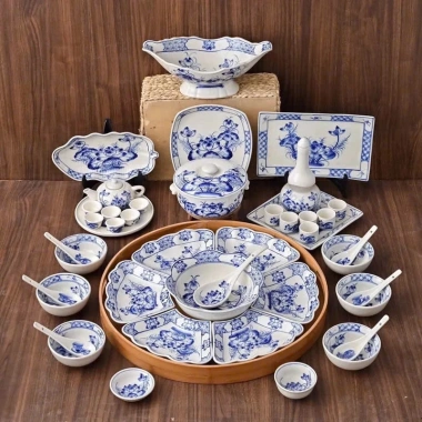 Bộ bát đĩa cúng Gia Tiên - Hoa Mặt Trời gốm 45-55cm, mẫu đa dạng, giảm giá 440k 9