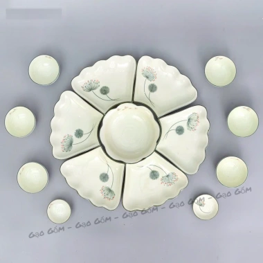 Bộ Bát Đĩa Cúng Gia Tiên Hoa Mặt Trời - Gốm Bát Tràng 45-55cm, Họa Tiết Hoa Lá - 305.000 VND 9 Bộ Bát Đĩa Cúng Gia Tiên Hoa Mặt Trời - Gốm Bát Tràng 45-55cm, Họa Tiết Hoa Lá - 305.000 VND 9