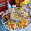 Bộ bát đĩa cúng Gia Tiên hoa mặt trời vẽ tay - Gốm sứ Bát Tràng, giá giảm 410.000₫, Hỏa Tốc HN 5