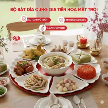 Bộ bát đĩa cúng gia tiên Minh Châu hoa mặt trời - hoa sen cá chép đỏ 483.600 VND 3 Bộ bát đĩa cúng gia tiên Minh Châu hoa mặt trời - hoa sen cá chép đỏ 483.600 VND 3