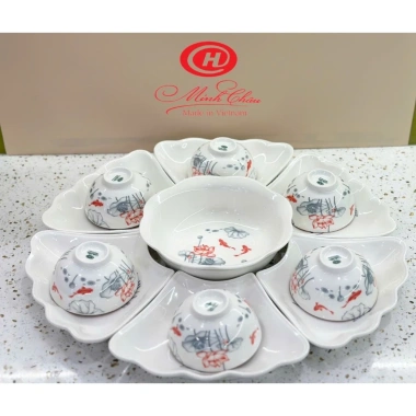 Bộ bát đĩa cúng gia tiên Minh Châu hoa mặt trời - hoa sen cá chép đỏ 483.600 VND 9 Bộ bát đĩa cúng gia tiên Minh Châu hoa mặt trời - hoa sen cá chép đỏ 483.600 VND 9