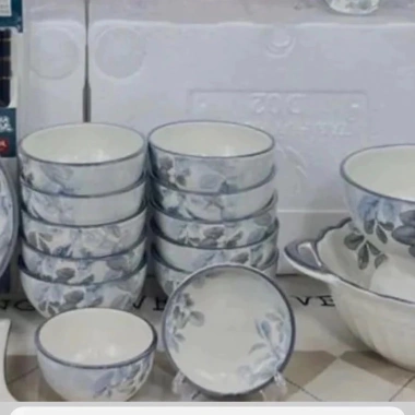 Bộ bát đĩa Diêp Hồng 30 món 10 bát 2 tô 4 đĩa tròn 1 đĩa soài 2 chấm 10 thìa 1 muỗng canh - Giá 139.000 VND 5