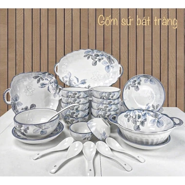 Bộ bát đĩa diệp Hồng gốm sứ cao cấp - Nhiều mẫu, giá ưu đãi 145.000₫