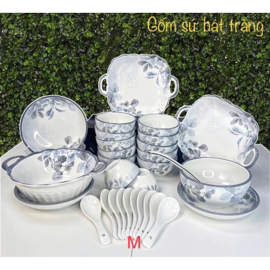 Bộ bát đĩa diệp Hồng gốm sứ cao cấp - Nhiều mẫu, giá ưu đãi 145.000₫