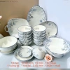 Bộ Bát Đĩa Gốm Sứ 19 Món Họa Tiết Diệp Hồng Sang Trọng Như Lá Thật
