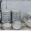 Bộ Bát Đĩa Gốm Sứ 19 Món Họa Tiết Diệp Hồng Sang Trọng Như Lá Thật 5