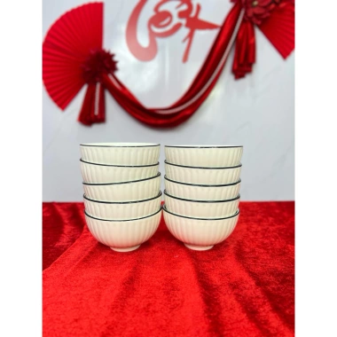 Bộ bát đĩa gốm sứ cao cấp trắng viền đen - Sang trọng, bền bỉ, giá chỉ 150.000₫ 6