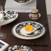 Bộ bát đĩa gốm sứ hổ báo hoa văn nổi, phong cách cổ điển cao cấp, giá ưu đãi 7
