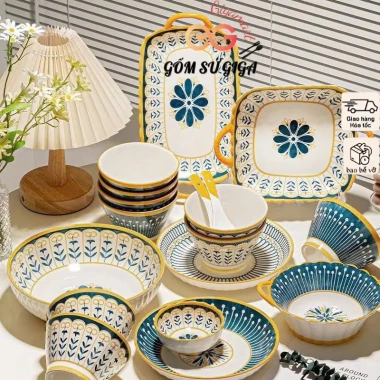 Bộ bát đĩa gốm sứ thổ cẩm độc đáo - Đa dạng mẫu mã, đẹp mắt, giảm giá 32.000₫ 2